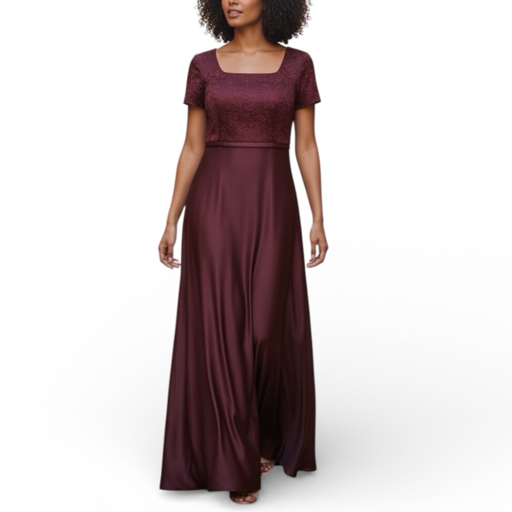 Mori Lee Burgundy Evening Gown